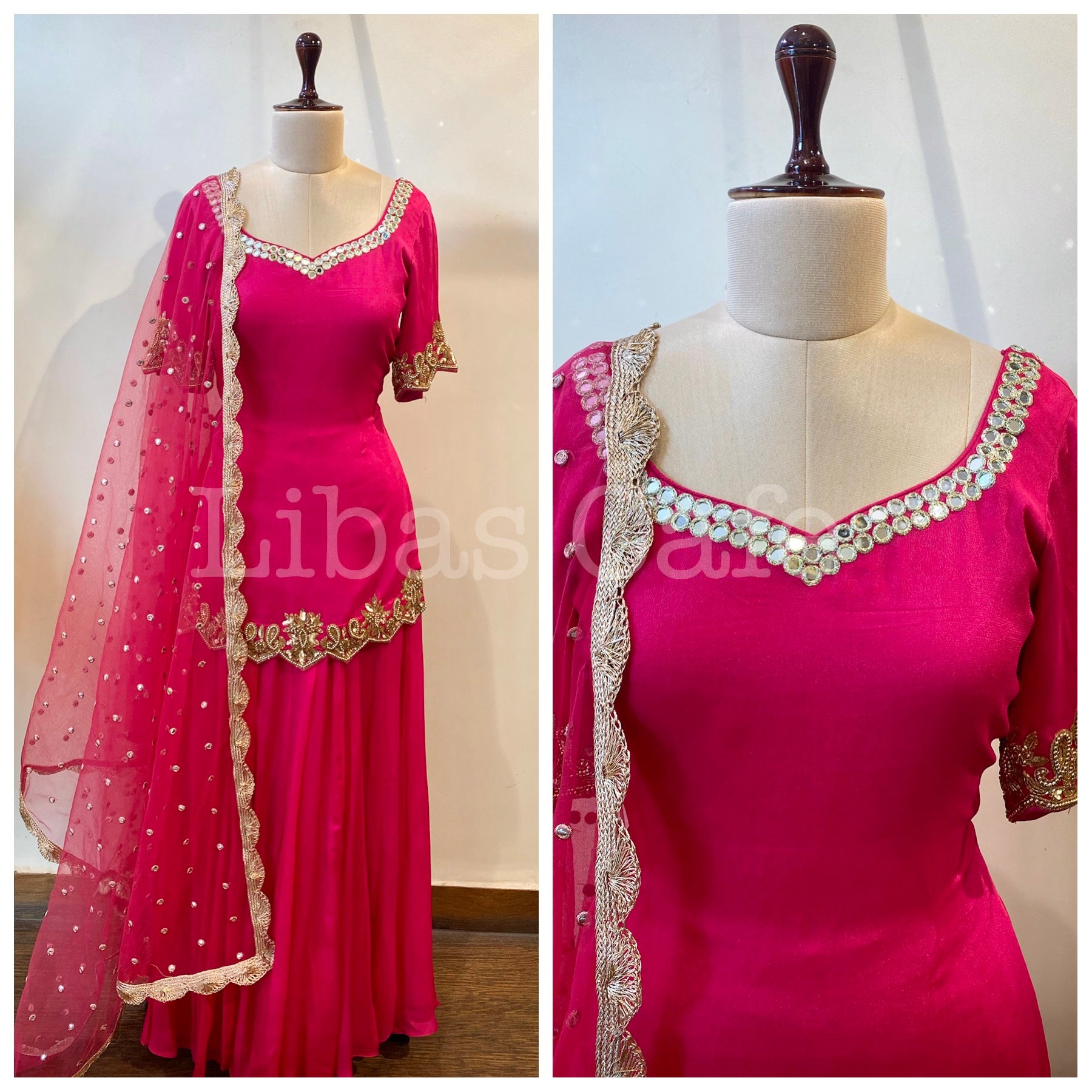 Fuschia Pink Sharara Suit